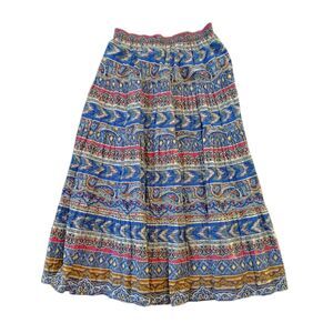 Gotcha Covered Tiered Maxi Skirt Prairie Boho Peasant Medium Broomstick Vtg USA